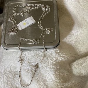 Kendra Scott “Rue” silver long necklace